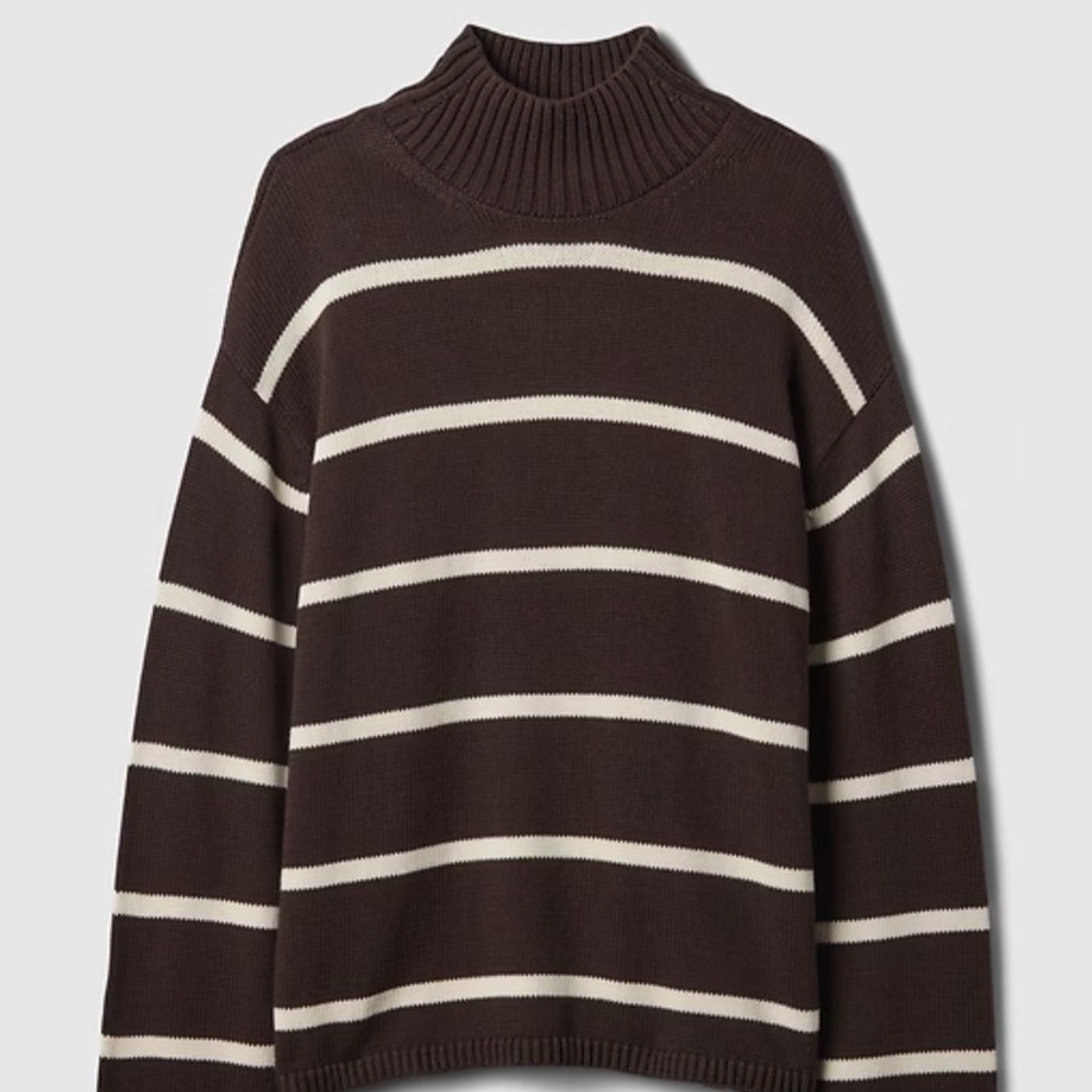 Gap 100% Cotton Oversized Split-Hem Mockneck Sweater